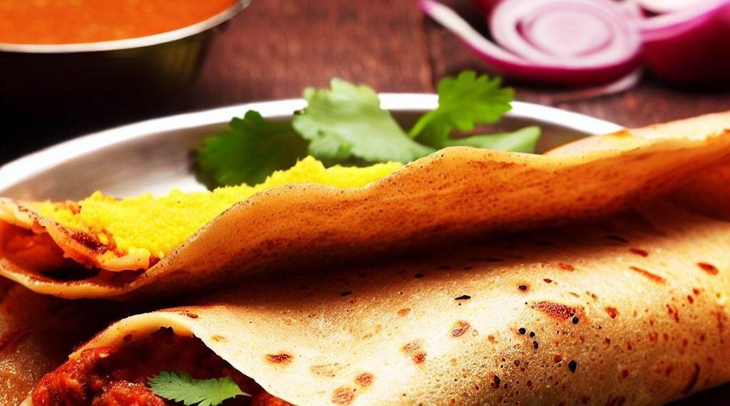 Masala Dosa Indiano: Panqueca Crocante com Recheio Picante 1 Masala Dosa Indiano: Panqueca Crocante com Recheio Picante