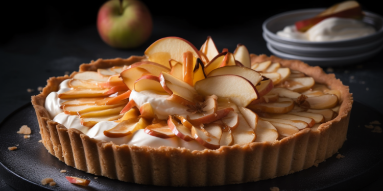 Tarte de Maçã com Creme de Baunilha e Crosta Crocante