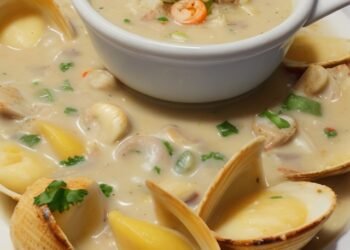 Clam Chowder de Boston: Sopa Cremosa de Mariscos!