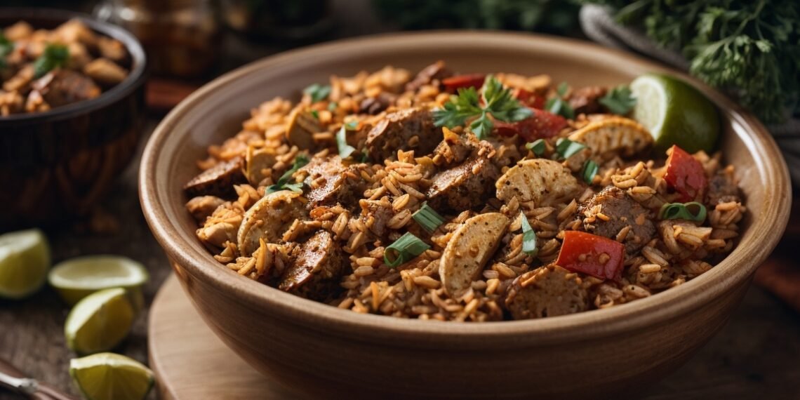 Jambalaya da Louisiana: Prato Picante com Frutos do Mar e Linguiça! 1 Jambalaya da Louisiana: Prato Picante com Frutos do Mar e Linguiça!